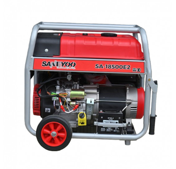 GASOLINE GENERATOR YP-18500E2 8.0-8.3KW KEY START WITH WHEELS AND HANDLE - SANEYOO